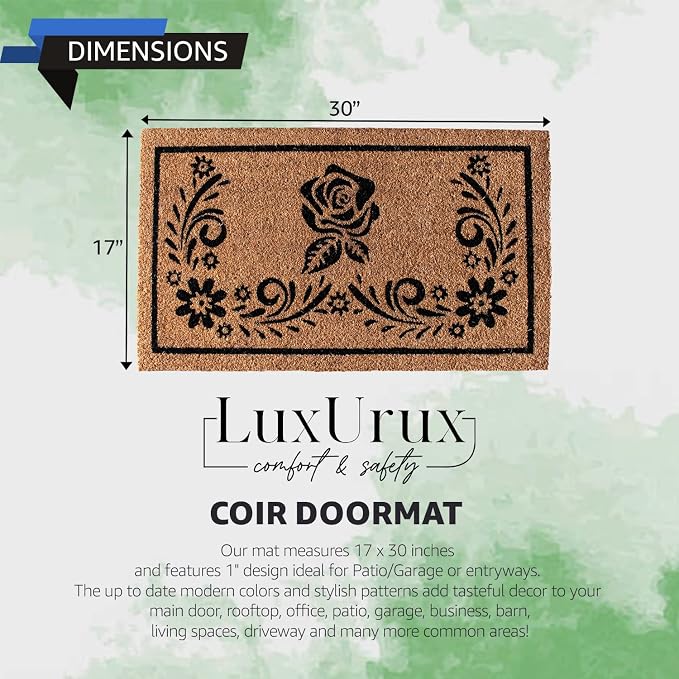 LuxUrux Welcome Mats Outdoor Coco Coir Doormat, - Image 2
