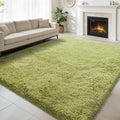Shag Area Rug for Bedroom 5x8, Grass Green Fluffy Area Rugs for Living Room by yulidayang