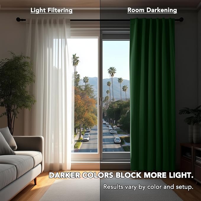Deconovo Blackout Curtains, Thermal Insulated, W42 x L84 2 Panels, Back Tab - Image 3