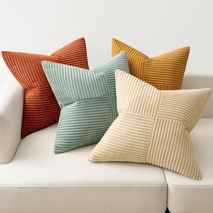 MIULEE Teal-Orange Decorative Throw Pillow Covers 16x16 Inch Set of 4 Boho - Image 5