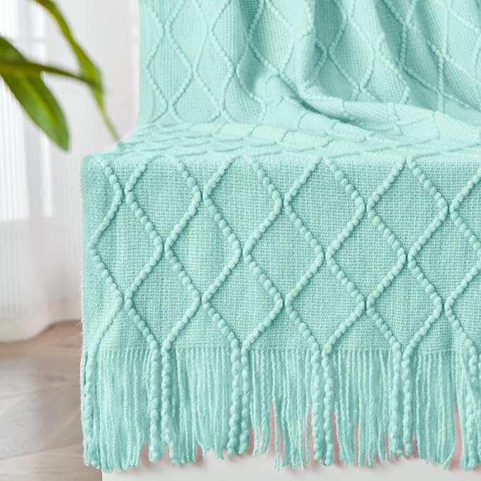 inhand Knitted Throw Blanket for Couch and Bed, Soft Living Room Home Decor by inhand