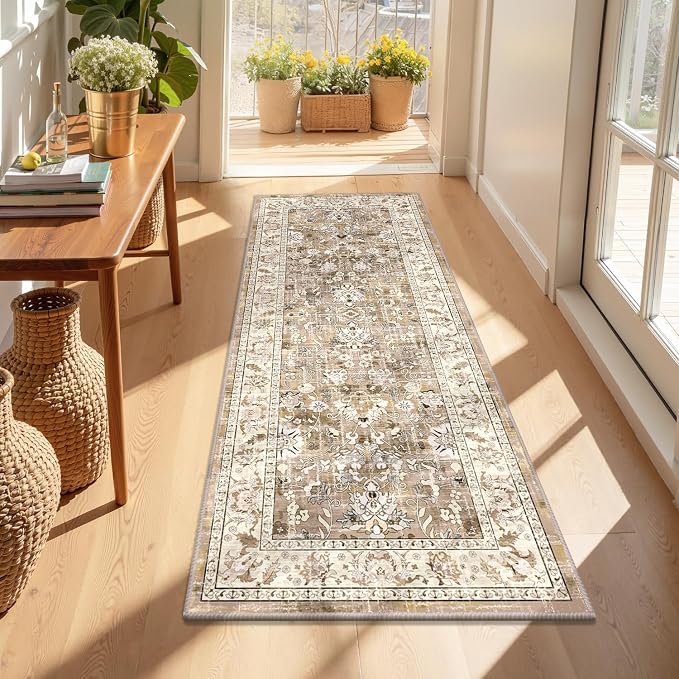 LOKHOM Washable Runner Rug, 2x5 Non-Slip Vintage Hallway Runner Rug by LOKHOM