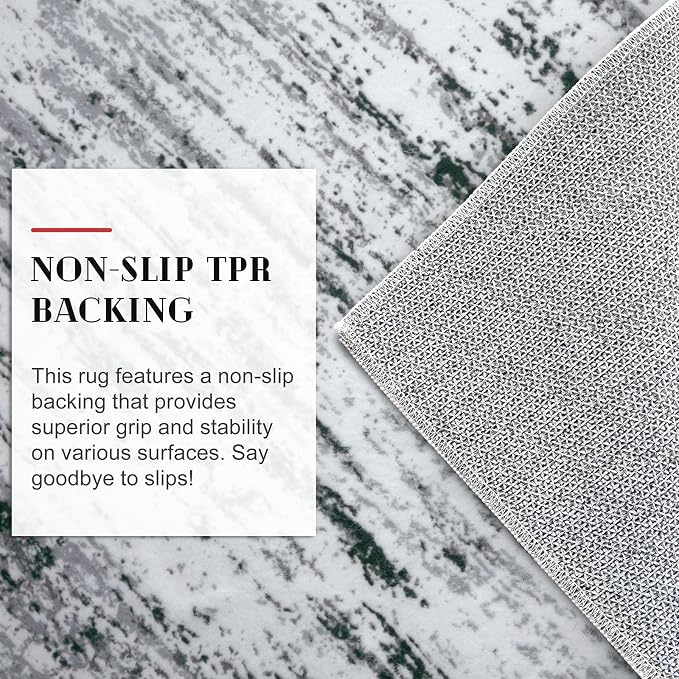 Lansny Modern Abstract 5x7 Machine Washable Area Rug Non-Slip Soft Bedroom - Image 7