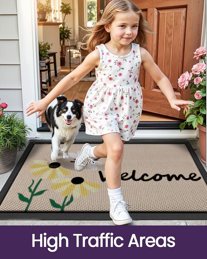 DEXI Front Door Mat Outside Entrance Welcome, Summer Floral Entryway Doormat - Image 8