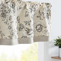jinchan Linen Valance Curtain Farmhouse Black Floral Small Window Curtain by JINCHAN