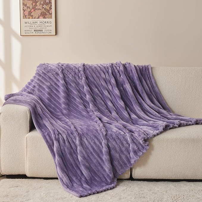 NEWCOSPLAY Super Soft Twin Blanket Lavender Premium Silky Flannel Fleece 3D - Image 8