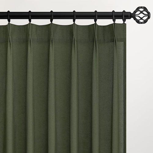 120 Inch Long Curtains Pinch Pleat Linen Curtains by Topfinel