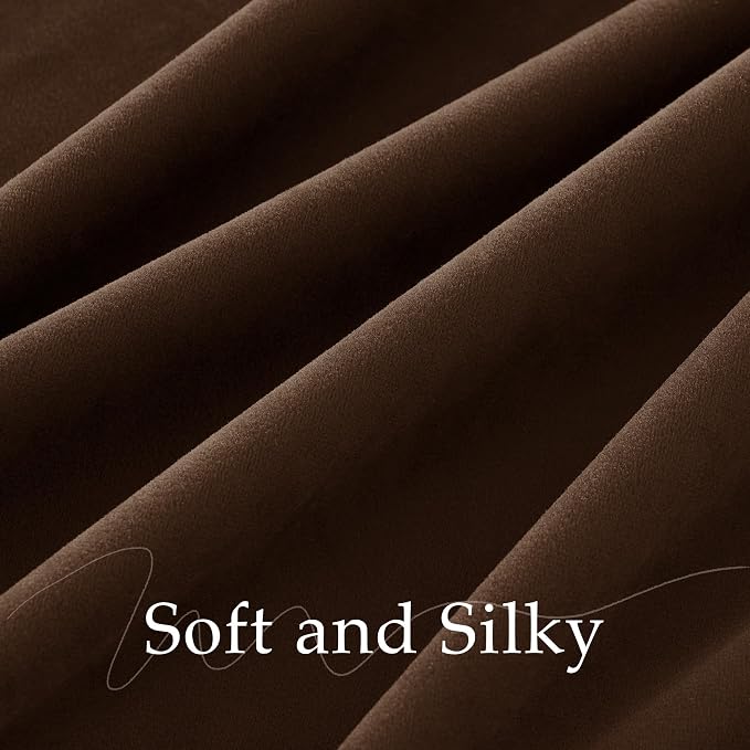 NICETOWN Brown Blackout Velvet Curtains 120 Inch Length - Image 7