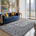 Fluffy Rug Shaggy Area Rug, Light Grey 4x6 Area Rugs by Yongyangjuxi