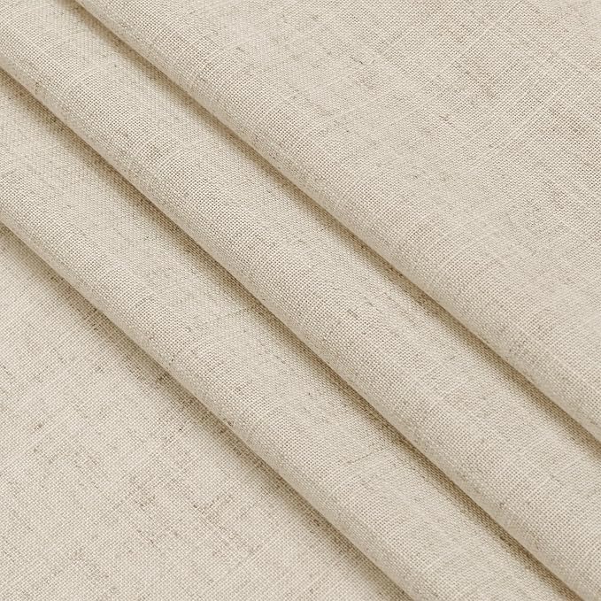 Nanspring Beige Linen Curtains 63 inches Long - Image 6