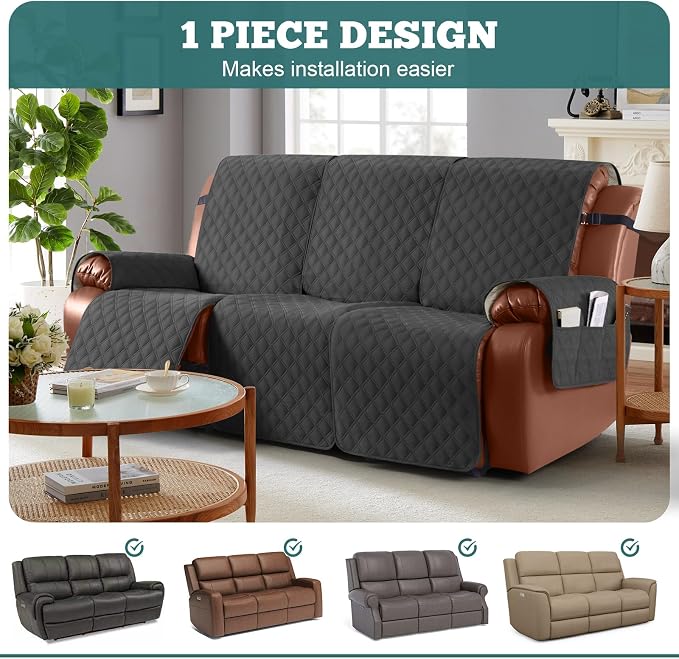 Ruaozz Waterproof Recliner Sofa Covers, 1-Piece Couch Covers - Image 3