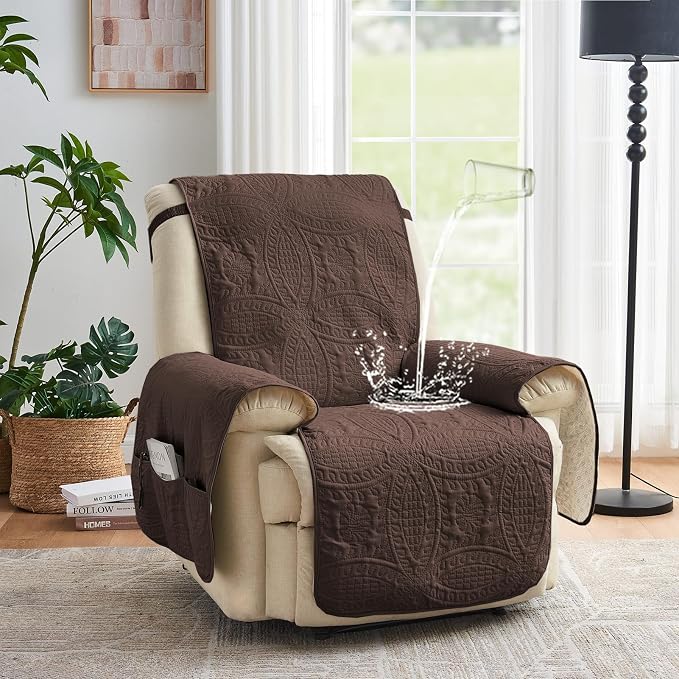 Quilted Recliner Chair Covers, Water-Repellent Recliner Slipcovers, Recliner - Image 2