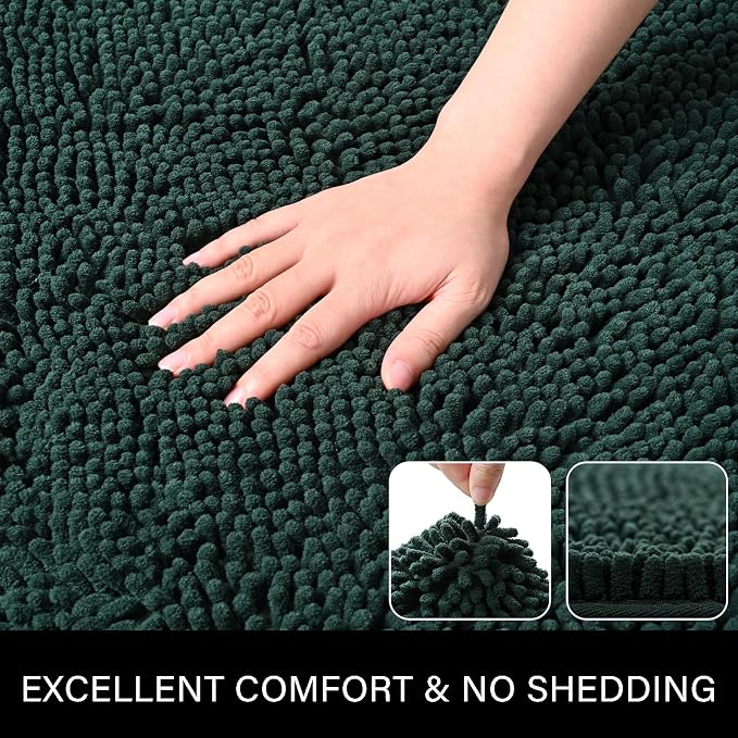 LOCHAS Luxury Bathroom Rug Shaggy Bath Mat 24 x 44 Inch, Washable Non Slip Bath - Image 3