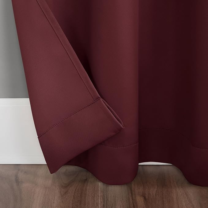 Sun Zero Easton Energy Saving Blackout Grommet Curtain Panel, Wine Red - Image 4