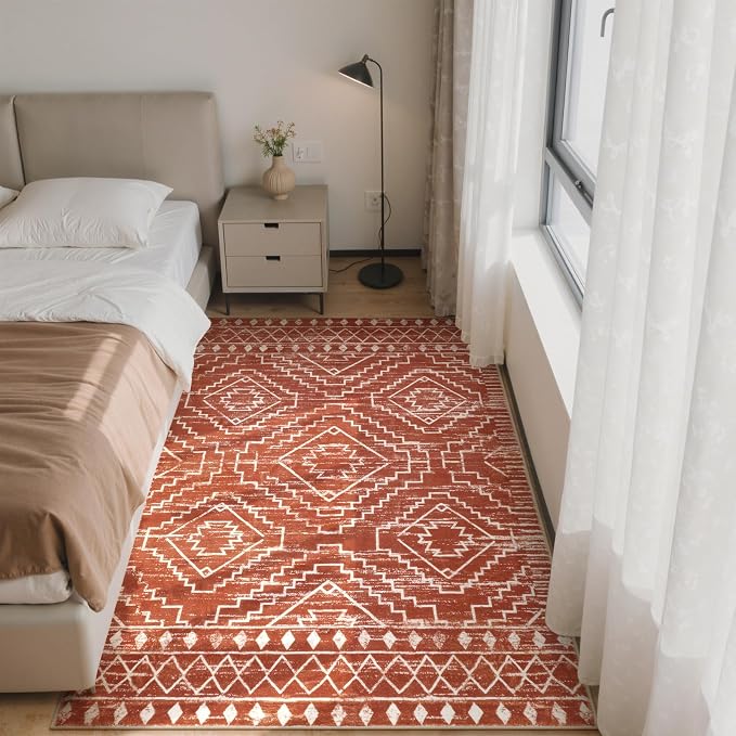 Wonnitar Moroccan 4x6 Bedroom Area Rug, Washable Soft Rug - Image 5