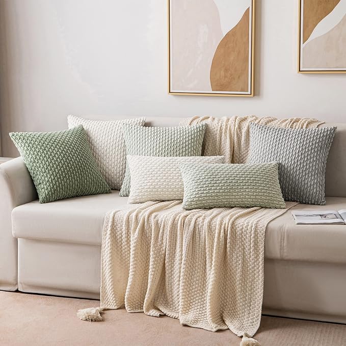 MIULEE Pack of 2 Decorative Lumbar Throw Pillow Covers 12x20 Inch Soft Boho - Image 5