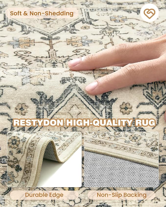 3x5 Area Rugs for Entryway, Kitchen Rugs Non Slip Washable for Dining Room - Image 7