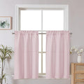 Chyhomenyc Bennet 2-Panel Blush Pink Kitchen Curtains, 36 Inch Length Tier by Chyhomenyc