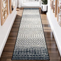 Lahome Moroccan Hallway Runner Rug, Washable Black 2x8 Rug Runner Ultra-Thin by Lahome