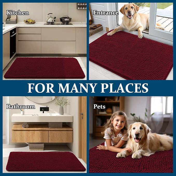 OLANLY Dog Door Mat for Muddy Paws 70x35, Absorbs Moisture and Dirt, Absorbent - Image 8