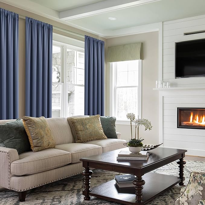 JIUZHEN Dusty Blue Blackout Curtains - Image 3