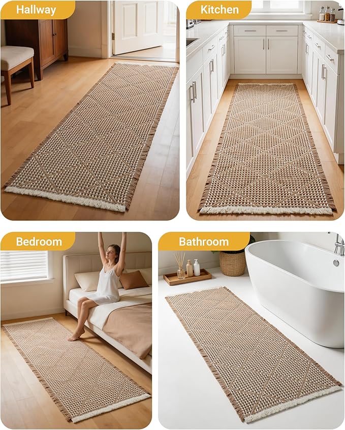 Large Bathroom Rugs 2' x 6', Long Runner Rug Waffle Bath Mat - Image 5