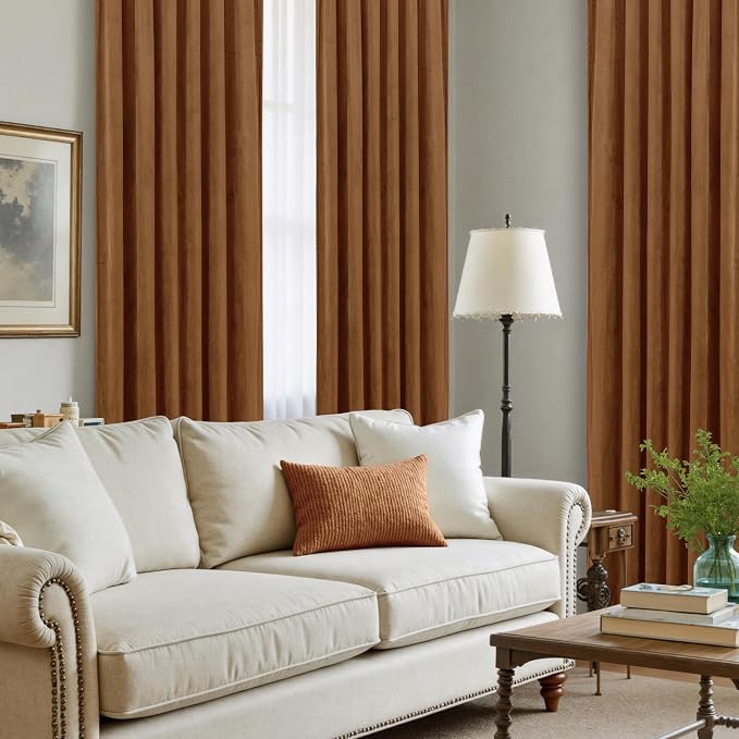 LAMIT Golden Brown Velvet Curtains - Image 4
