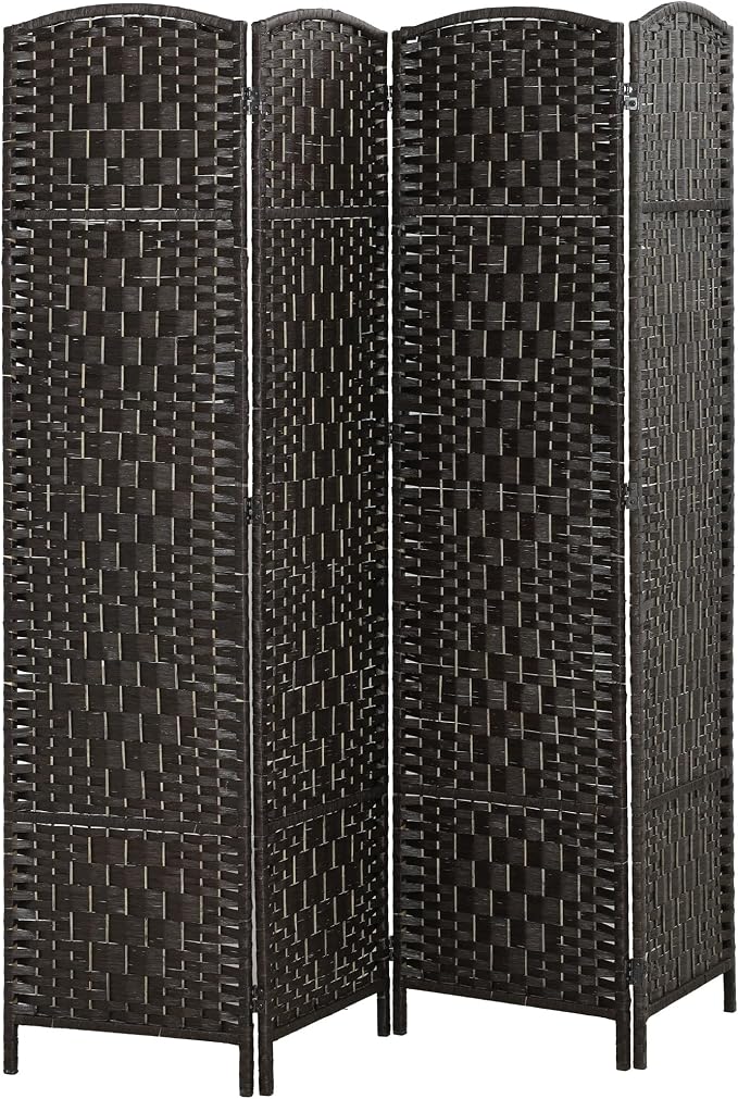 HOMCOM Room Divider 4 Panel, 6FT Tall Folding Privacy Screen, Freestanding by HOMCOM
