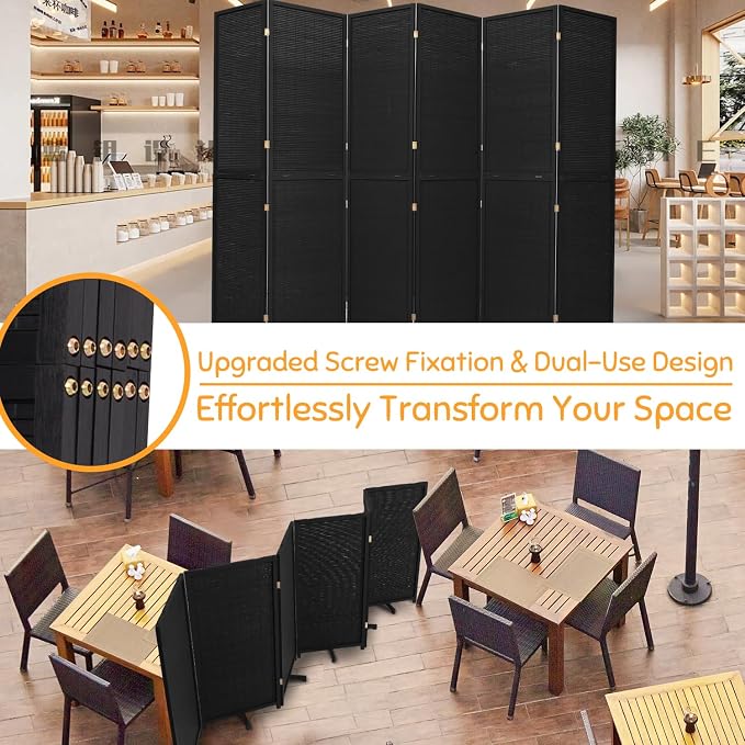 Bamboo Room Divider Folding Privacy Screens, Wall Divider - Image 7