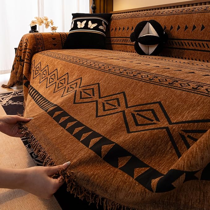 VClife Bohemian Couch Cover for Dog, Plush Thick Chenille Aztec Couch Cover for - Image 7