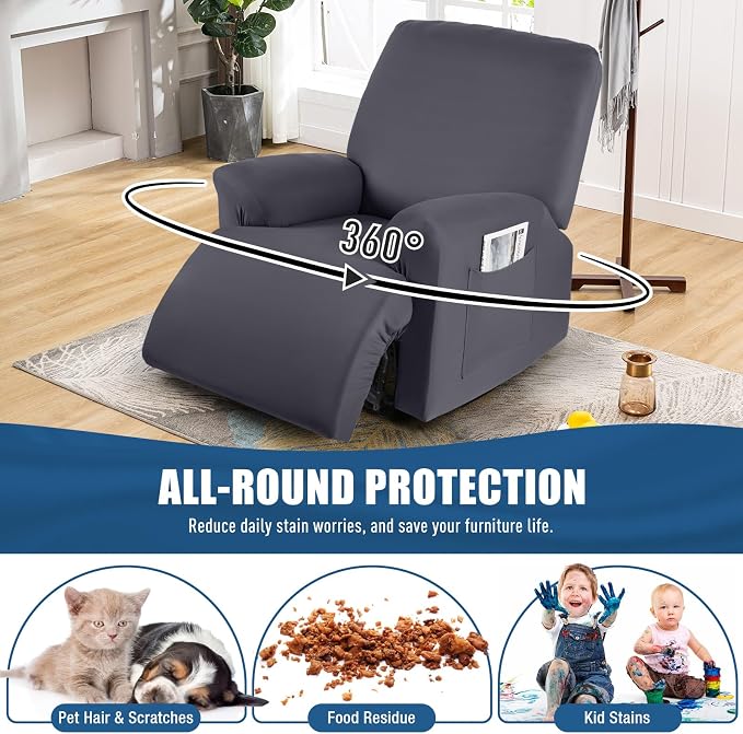 TAOCOCO Stretch Recliner Couch Covers 3-Pieces Style Recliner Chair Covers - Image 6