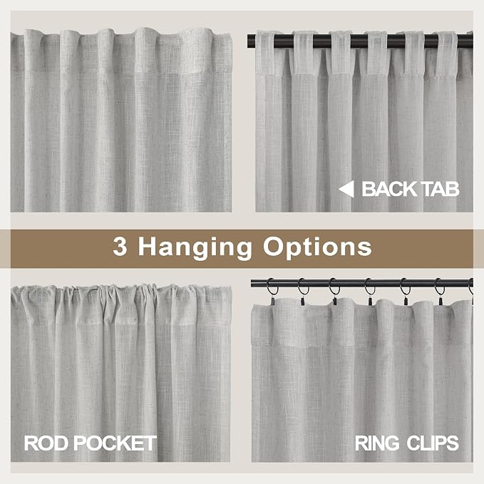 Grey Farmhouse Curtains 60 Inch Wide - Image 5
