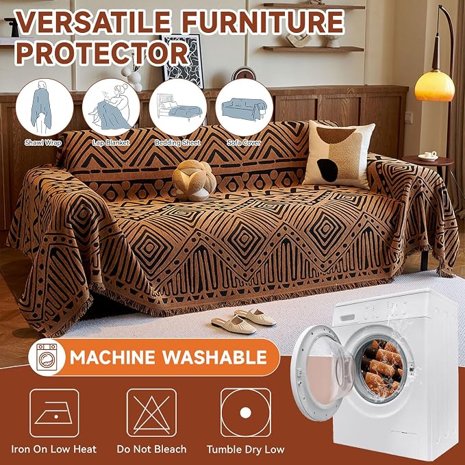 VClife Boho Couch Covers Washable Sofa Cover - Image 7