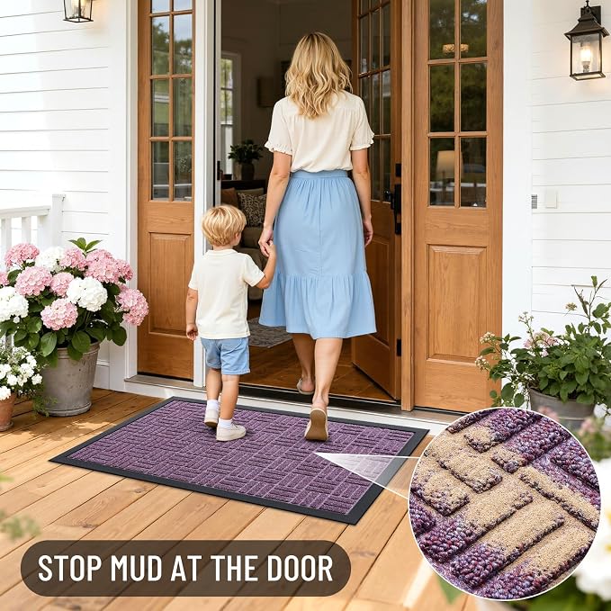 OLANLY Front Door Mat Outside Entrance 71x47, Heavy Duty Sturdy Natural Rubber - Image 6