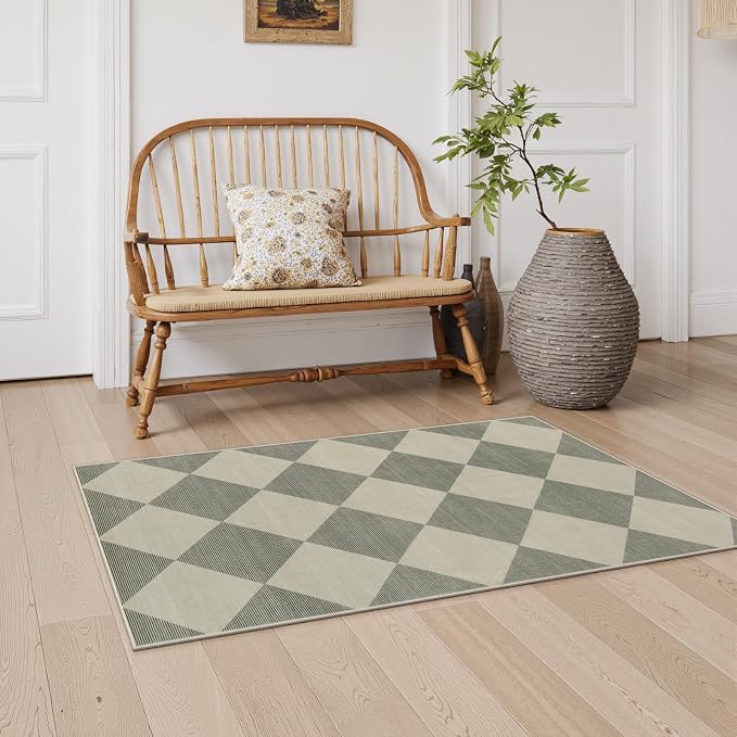 Beeiva Checkered Rug Runners for Hallways Non Slip, 2x4 Washable Runner Rug for - Image 7