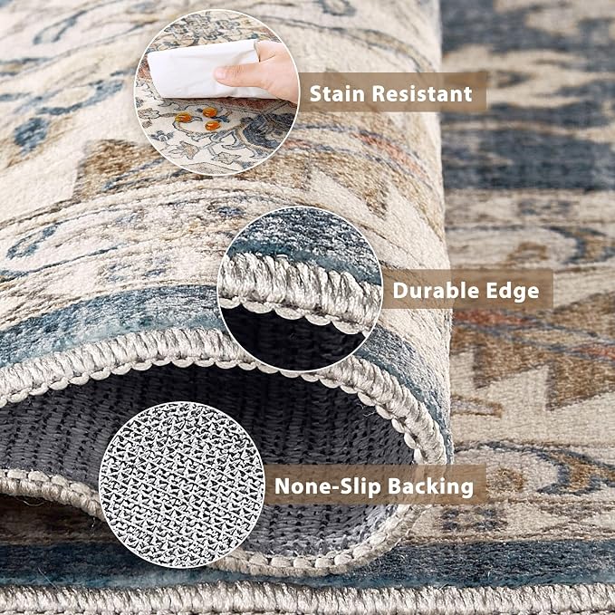 Vintage Hallway Runner Rug 3x12: Large Soft Washable Entryway - Image 5