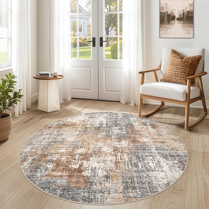 DMOYEST 5ft Round Area Rug Living Room Rugs by DMOYEST