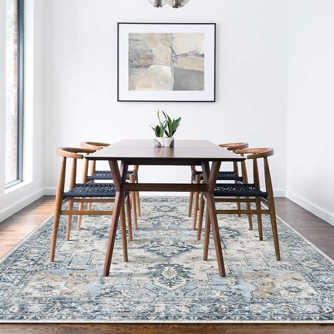 GENIMO 4x6 Area Rugs for Living Room, Machine Washable Rug, Non Slip Vintage - Image 3