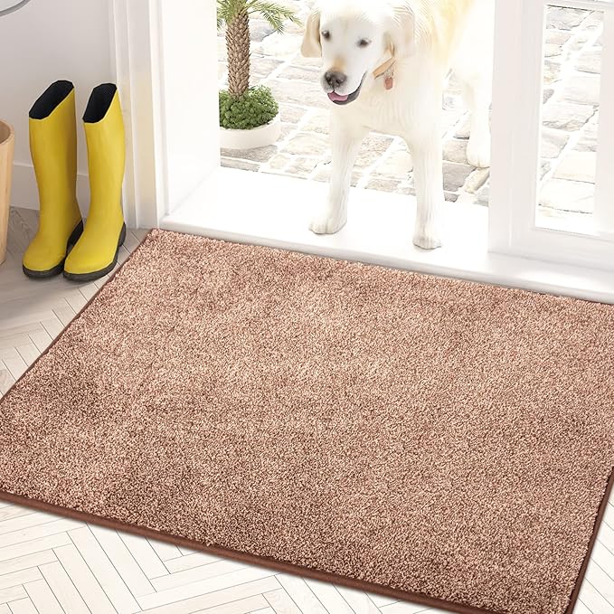 PURRUGS Dirt Trapping Door Mat 24" x 35.5", Non-Slip Machine Washable Entryway by PURRUGS