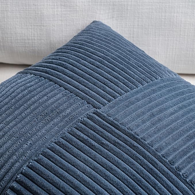Fancy Homi 2 Packs Dusty Blue Decorative Throw Pillow Covers 16x16 Inch - Image 3