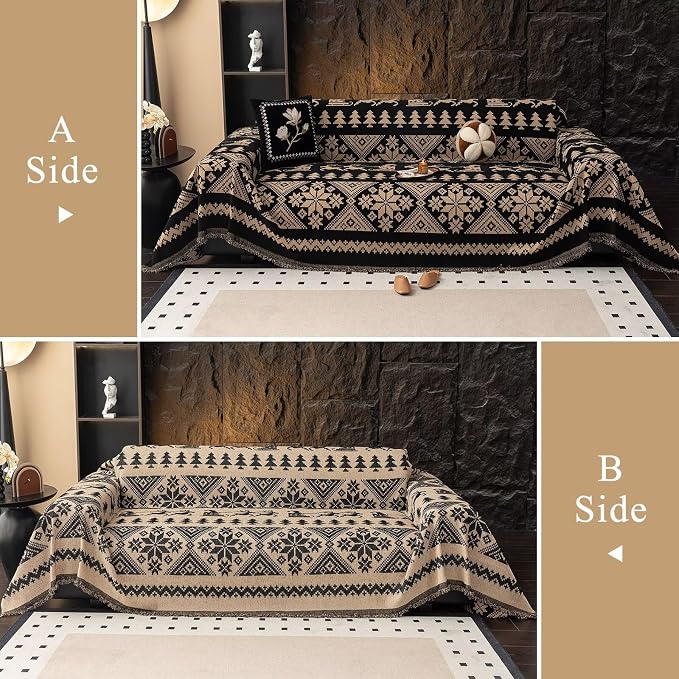 VClife Boho Couch Cover for Sofa, Anti Slip Chenille Sofa Cover for Sectional - Image 2