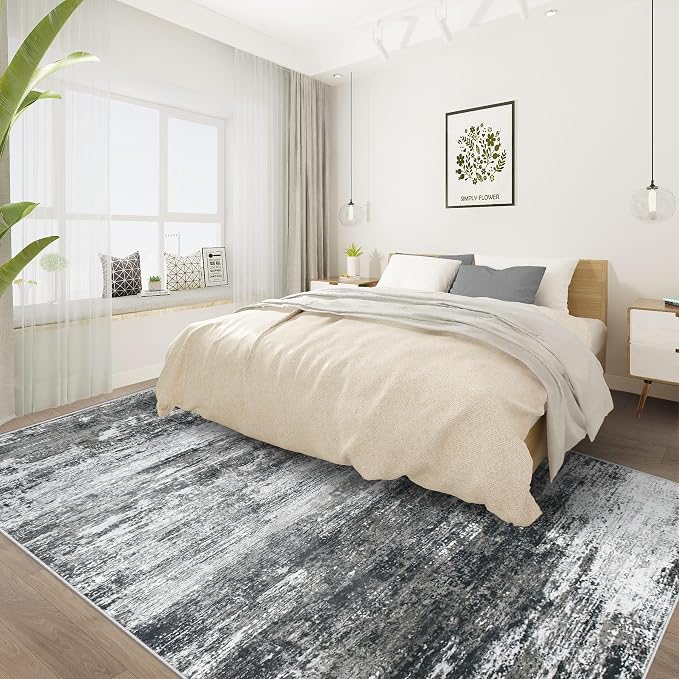 Washable Rug 6x9 Area Rugs for Living Room: Neutral Soft Rug Abstract Non Slip - Image 7