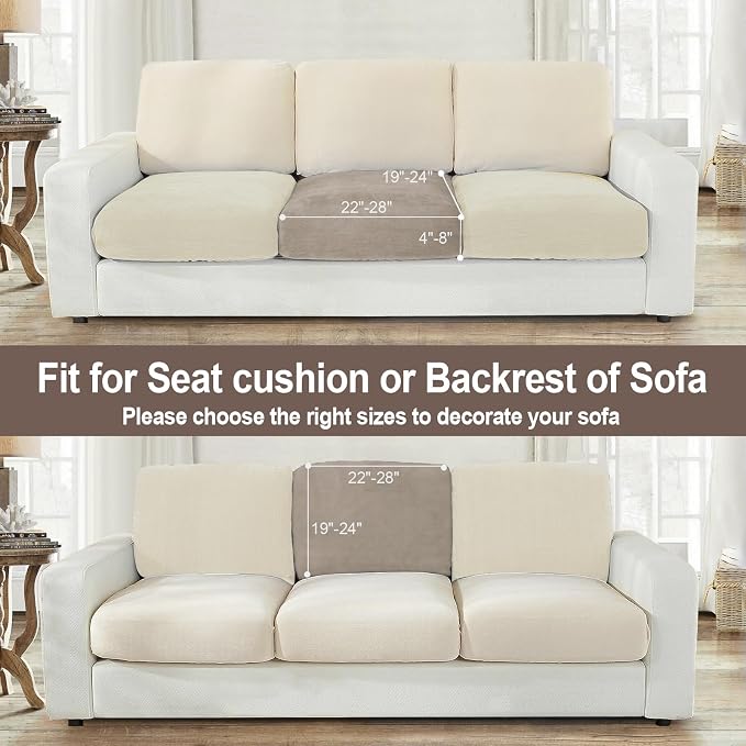 NAISI Couch Cushion Covers 1 Piece Velvet Stretch Sofa Seat Covers or Backrest - Image 4