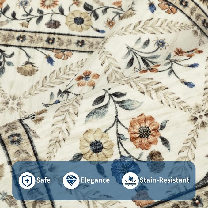 GarveeHome Living Room Rug 5x7 Rug Machine Washable Stain Resistant Area Rug - Image 4