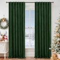 LAMIT Velvet 90 Inch Curtains for Living Room, Emerald Green Thermal Insulated by LAMIT