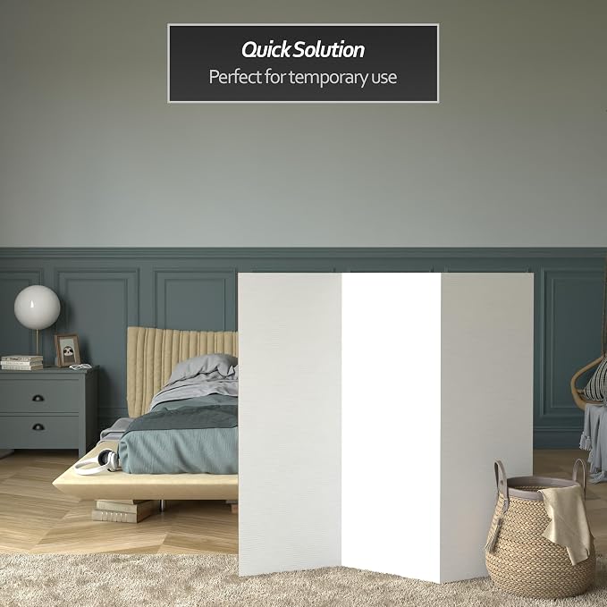 4 ft. Short White Temporary Cardboard Folding Screen - Image 2