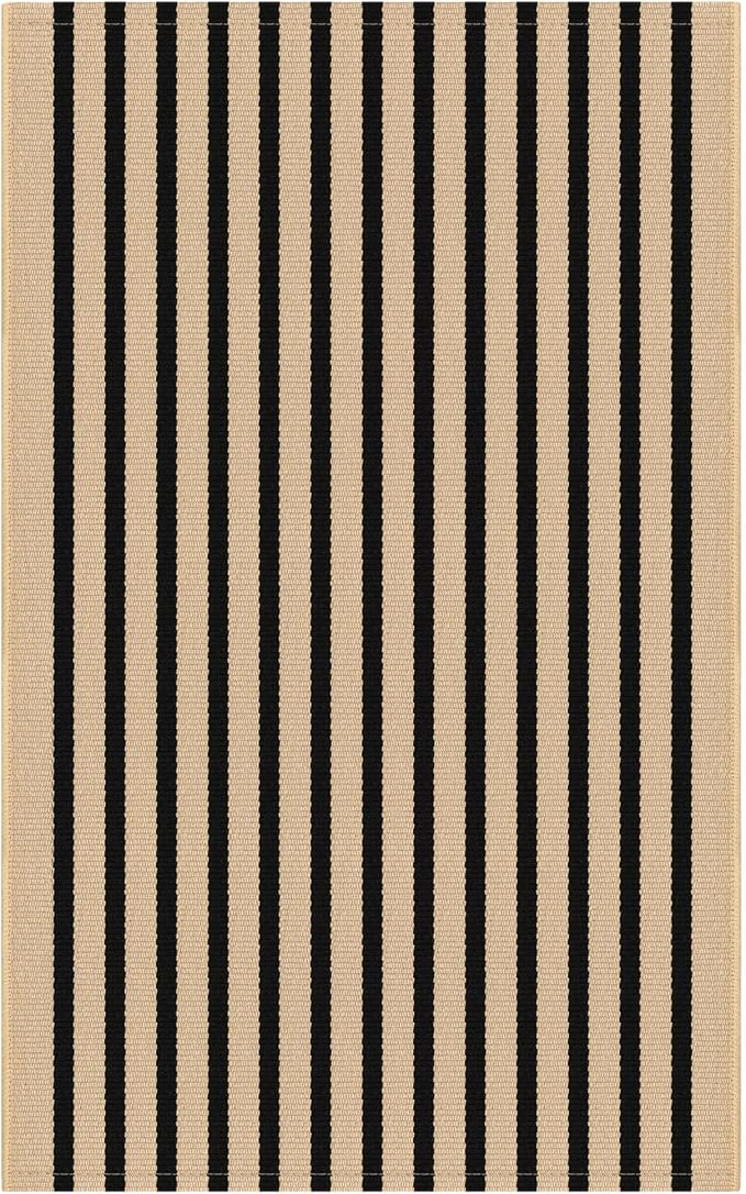 KOZYFLY Brown and Black Striped Porch Rug 27.5x43 Inches Area Rug Washable - Image 9