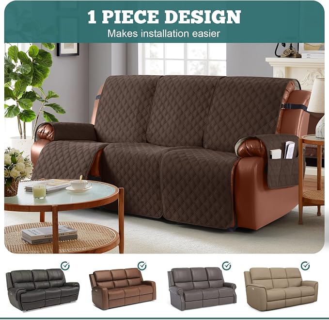 Ruaozz Waterproof Recliner Sofa Covers, 1-Piece Couch Covers - Image 3