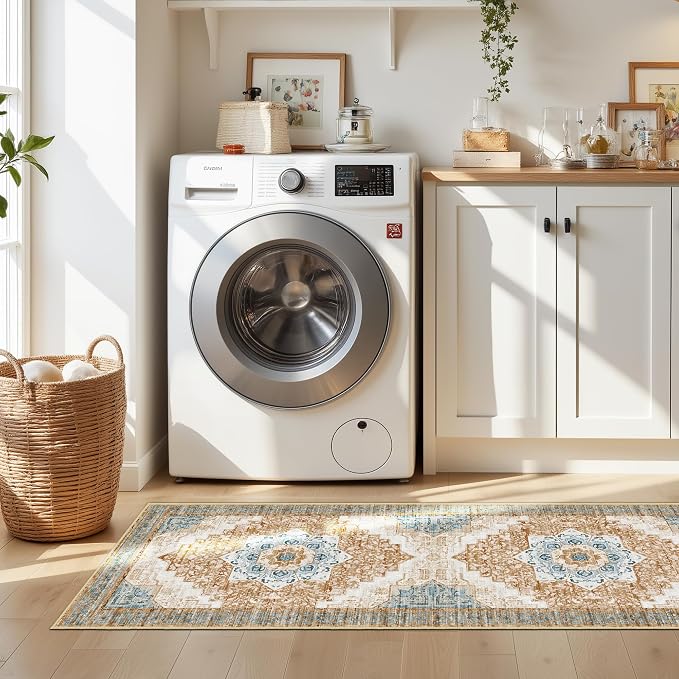 Tritard 100% Non Slip Kitchen Rugs Sets of 3 Washable Boho Kitchen Mats - Image 9