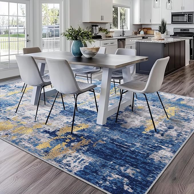 Washable Area Rugs 5'x8' Non-Slip Modern Abstract Soft - Image 2